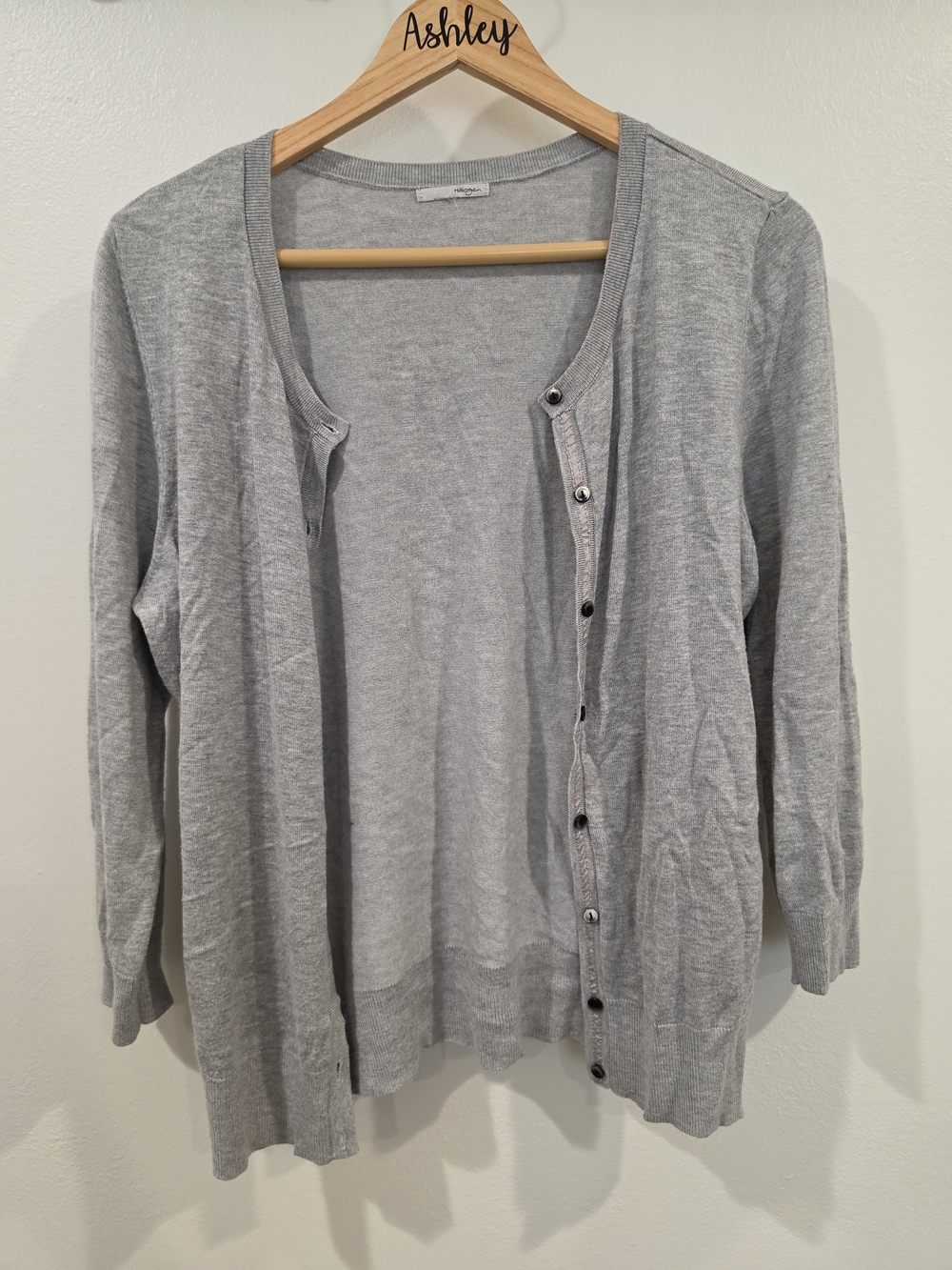 Light Gray Women's Button-Front Cardigan Sweater